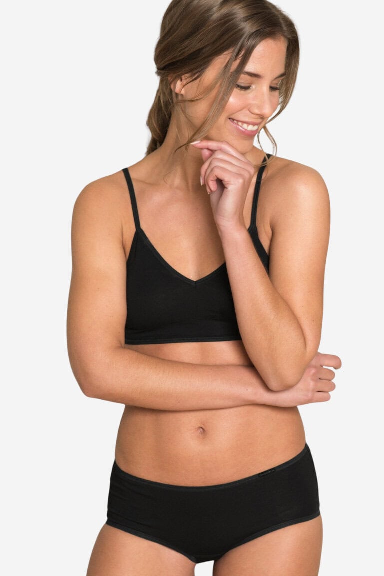 ekologisk mjuk bh bygellös camilla svart modell