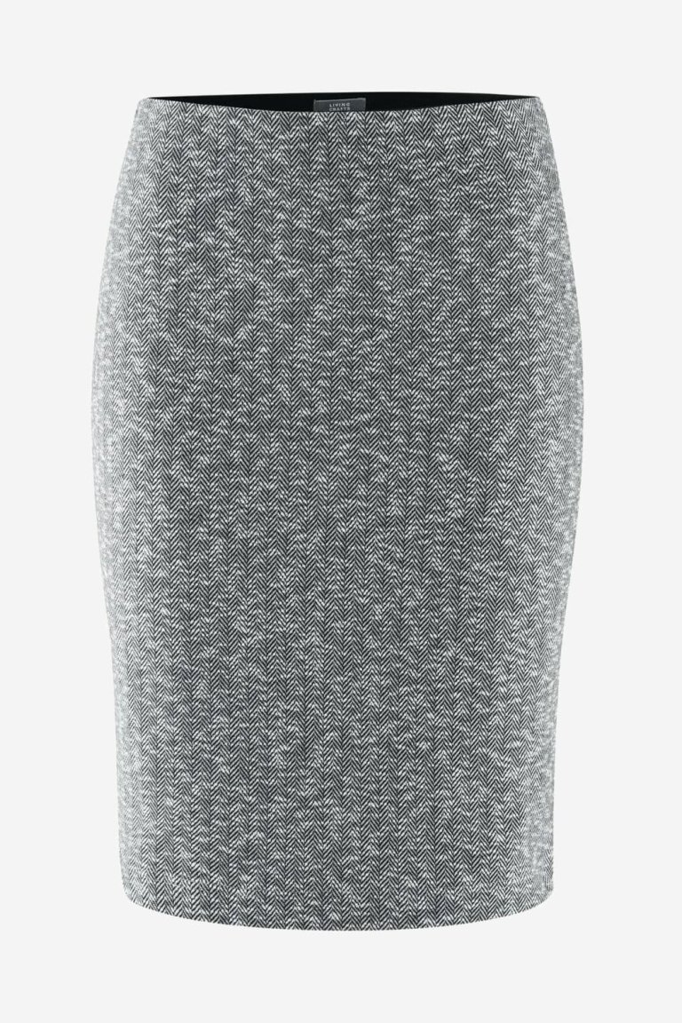 kjol fiskbenmönster grå