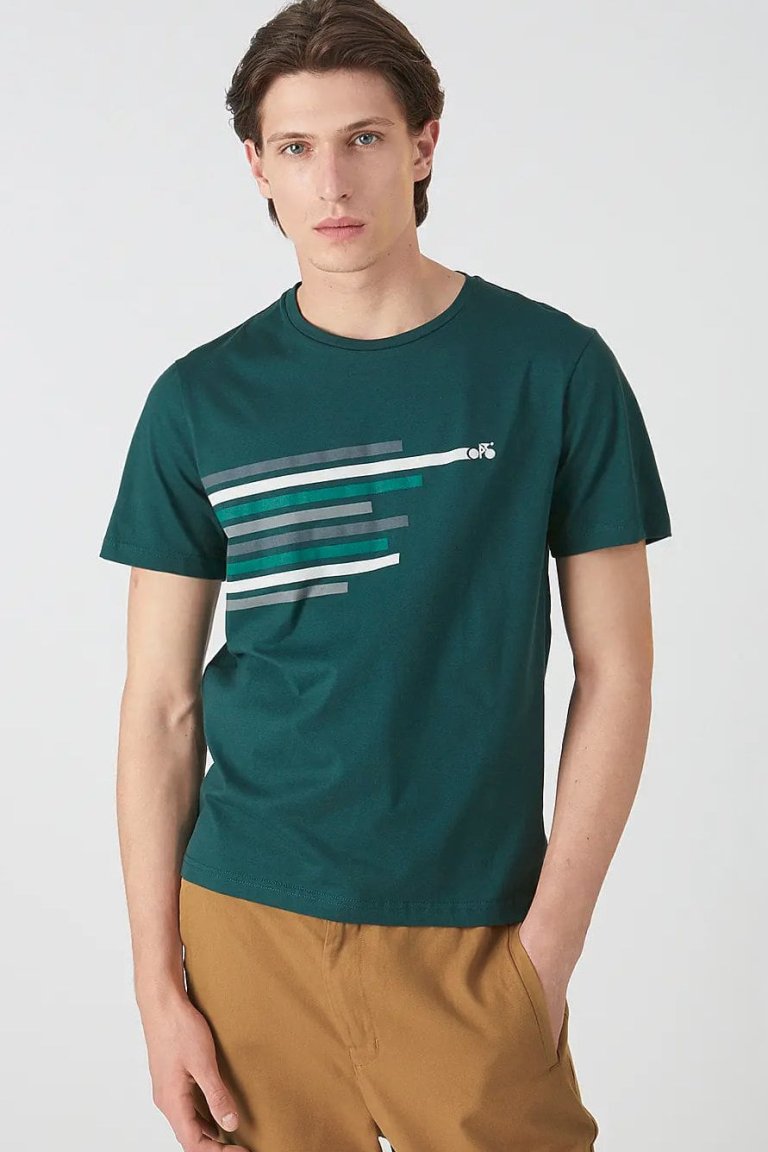 t-shirt bike lines jaames mörkgrön modell