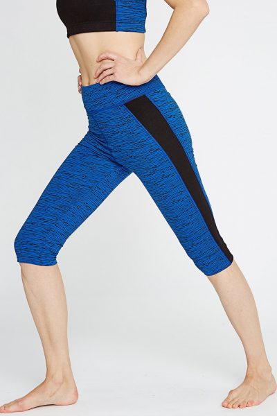 Leggings sport/yoga 3/4-längd abstrakt blå