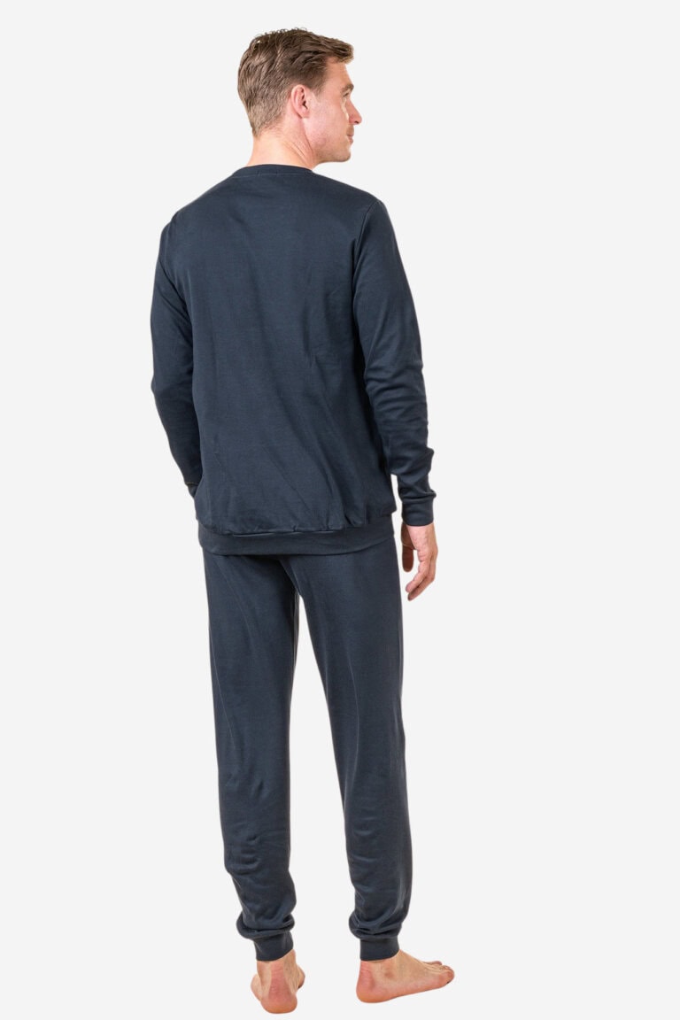 ekologisk pyjamas herr bob marinblå modell bakifrån