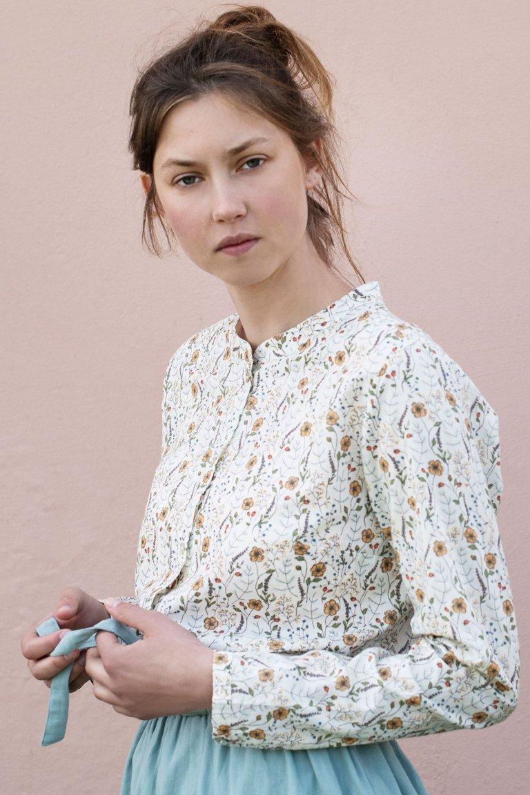 skjorta mönster sommaräng modell detalj