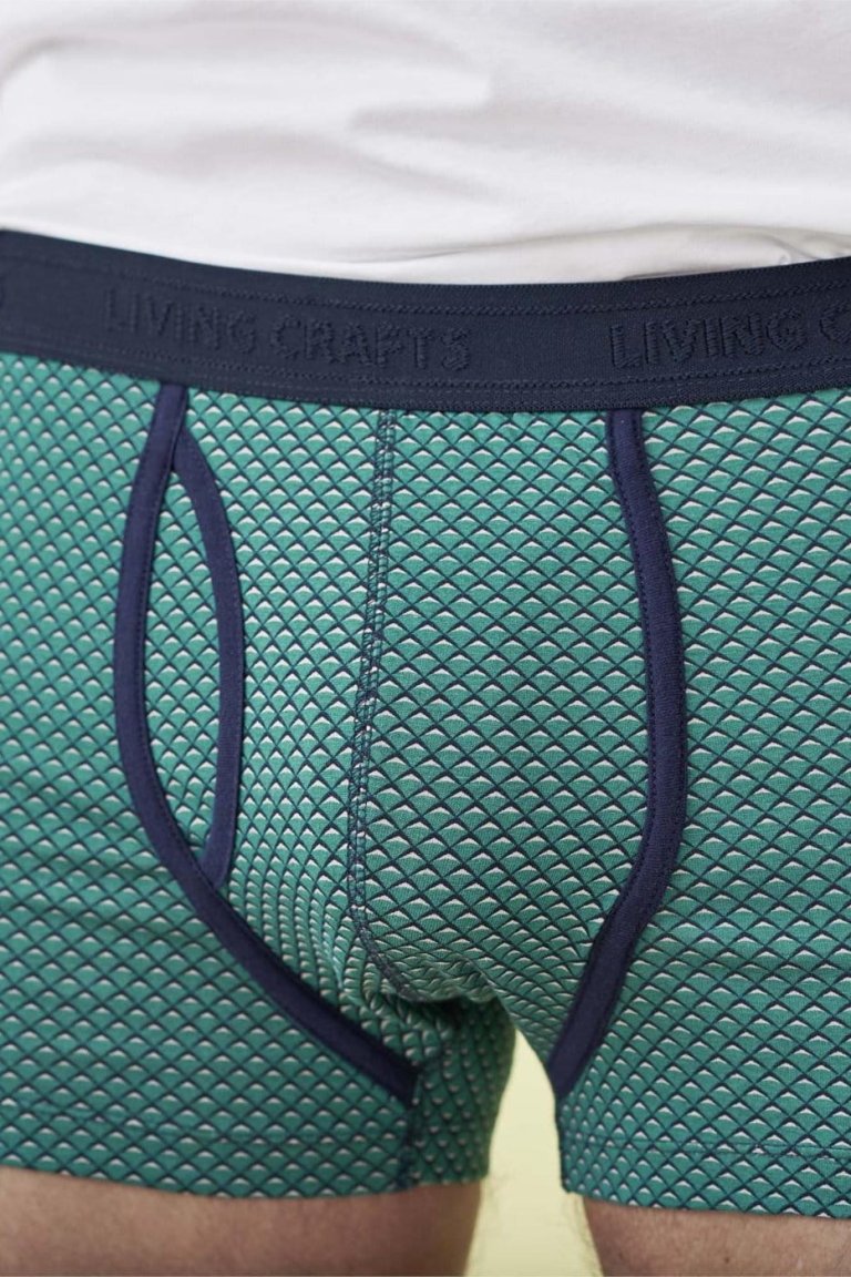 kalsonger boxer grön/marinblå 2-pack modell närbild