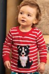 tröja baby/barn applikation happy dog modell