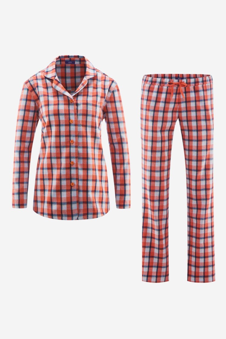 pyjamas dam flanell rutig