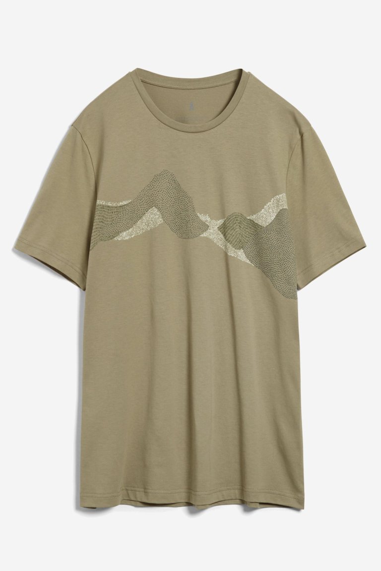 T-shirt pixel mountains JAAMES grön