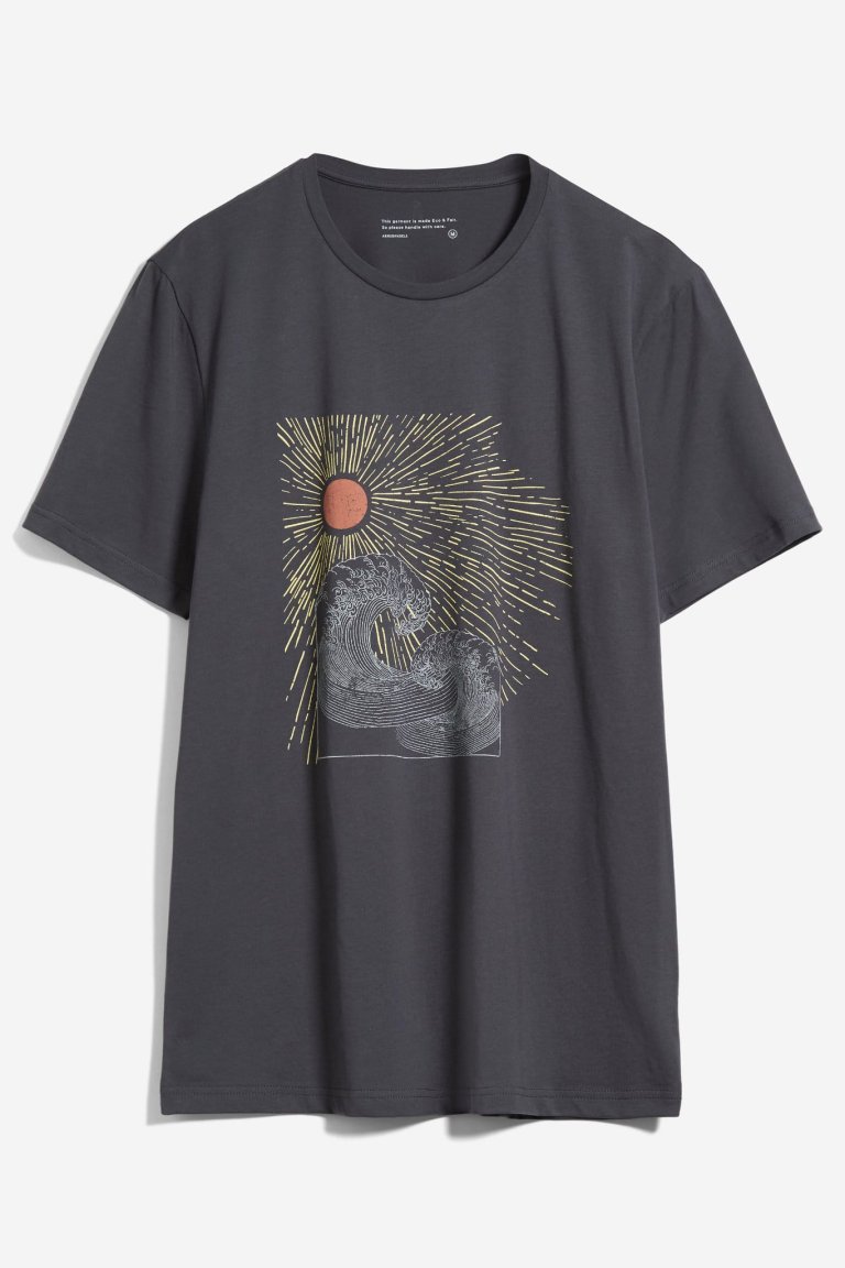 t-shirt sun waves jaames mörkgrå