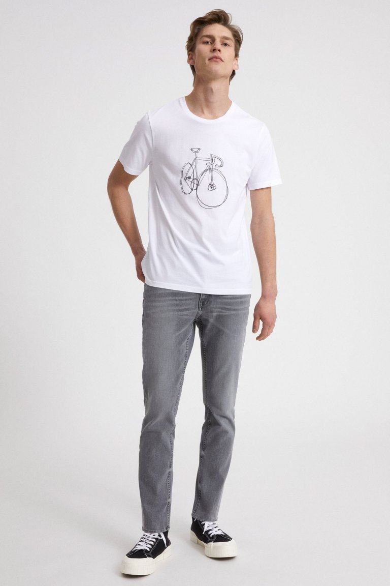 t-shirt scribble bike jaames vit modell helbild