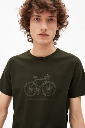 t-shirt tech bike jaames mörkgrån modell närbild