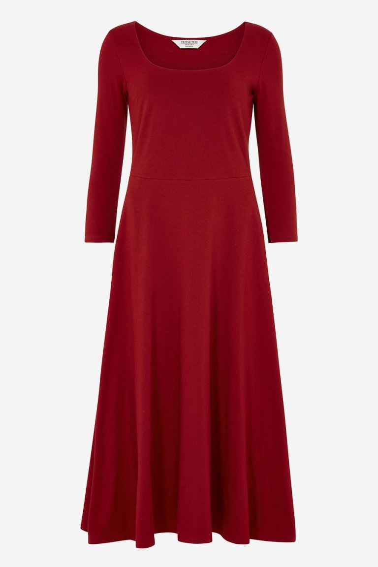 klänning midi valencia röd