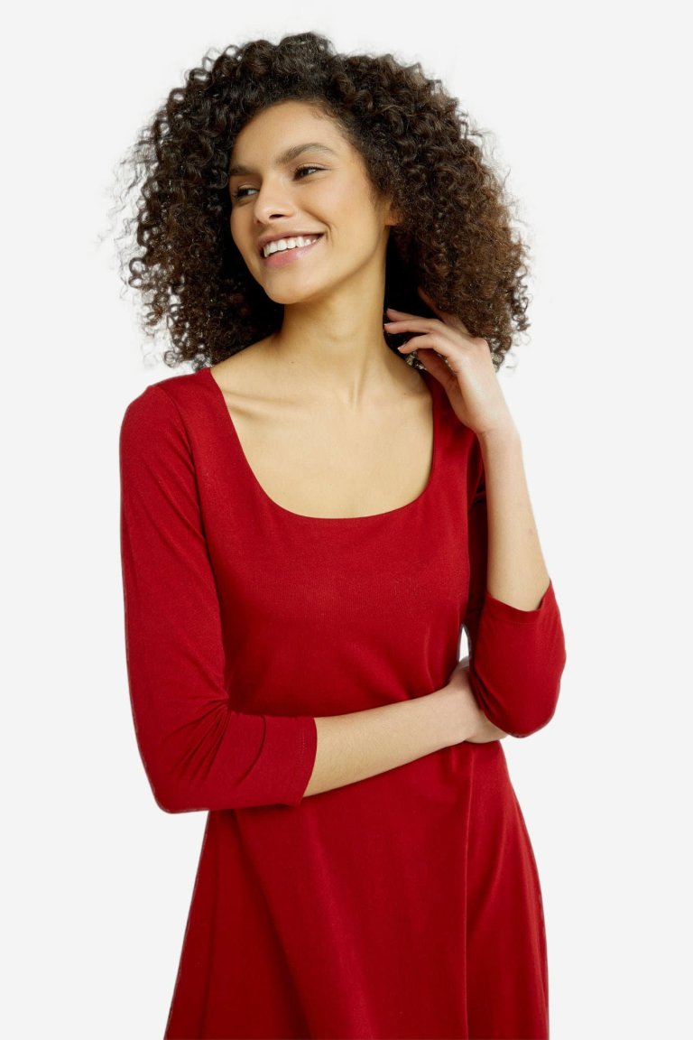 klänning midi valencia röd modell