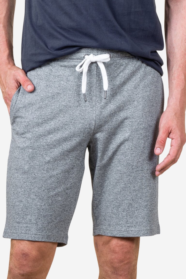 ekologiska sweatshorts herr charlie gråmelerad modell
