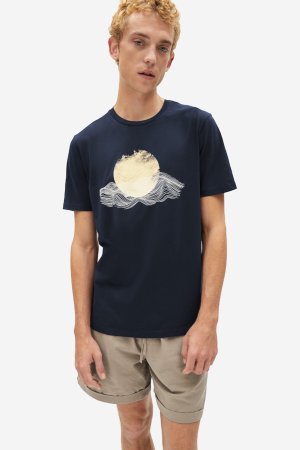t-shirt sundown jaames marinblå modell