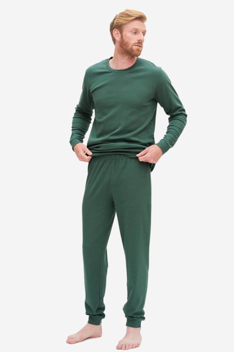 ekologisk pyjamas herr bob grön modell midja