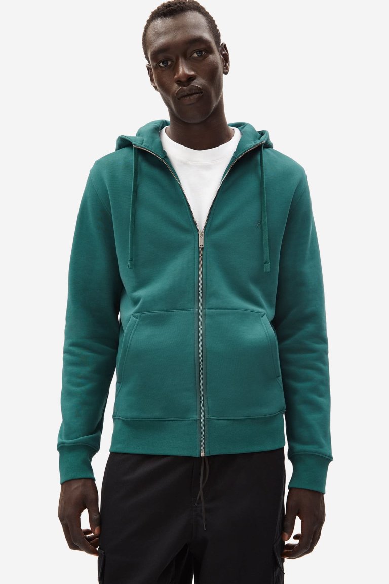 ekologisk hoodie dragkedja herr gaaston grön modell