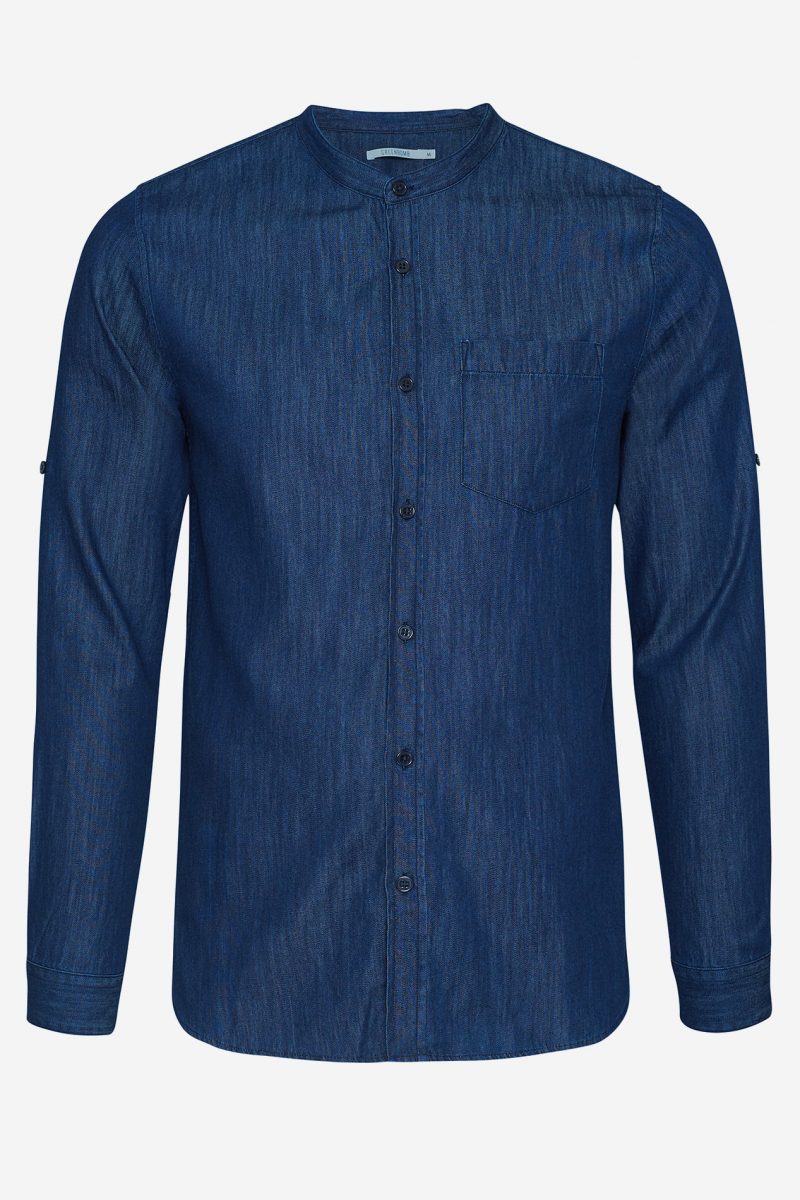 ekologisk jeanskjorta herr plenty raw mörk denim