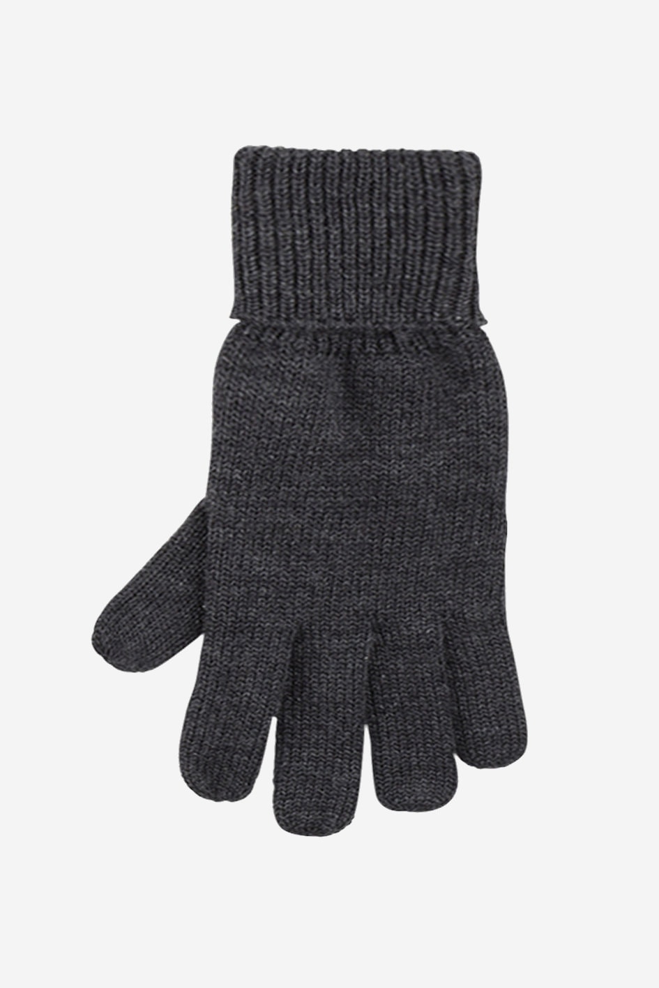 ekologiska handskar stickad ull dam mörkgrå