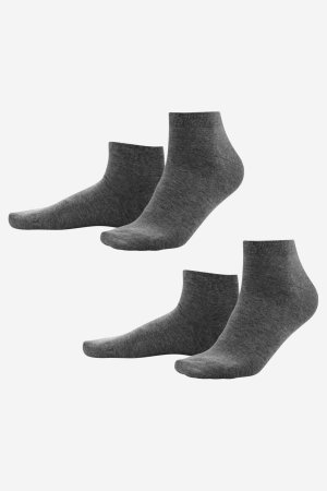 ekologiska sneaker strumpor curt 2-pack mörkgrå melerad