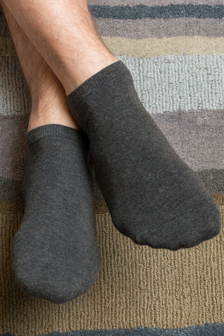 ekologiska sneaker strumpor curt 2-pack mörkgråmelerad modell