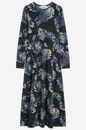 ekologisk klänning maxi slimfit azuraa-digilaand abstrakt