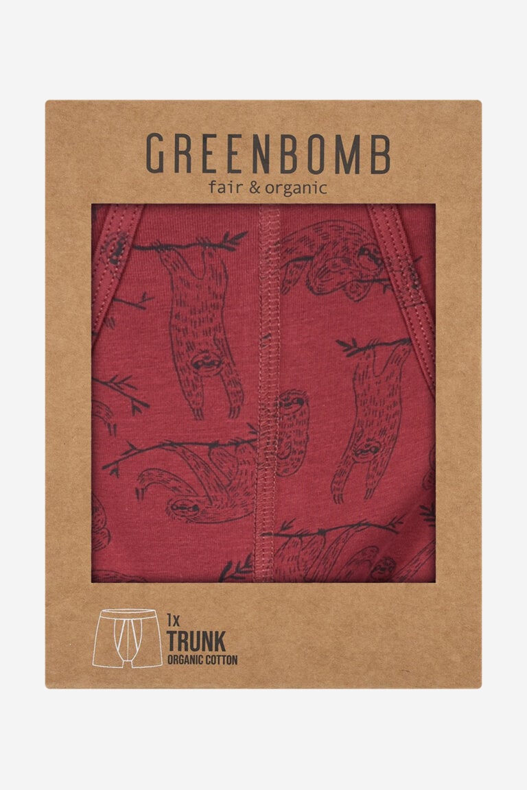 ekologiska kalsonger boxer sengångare djungel mörkgrön kartonger