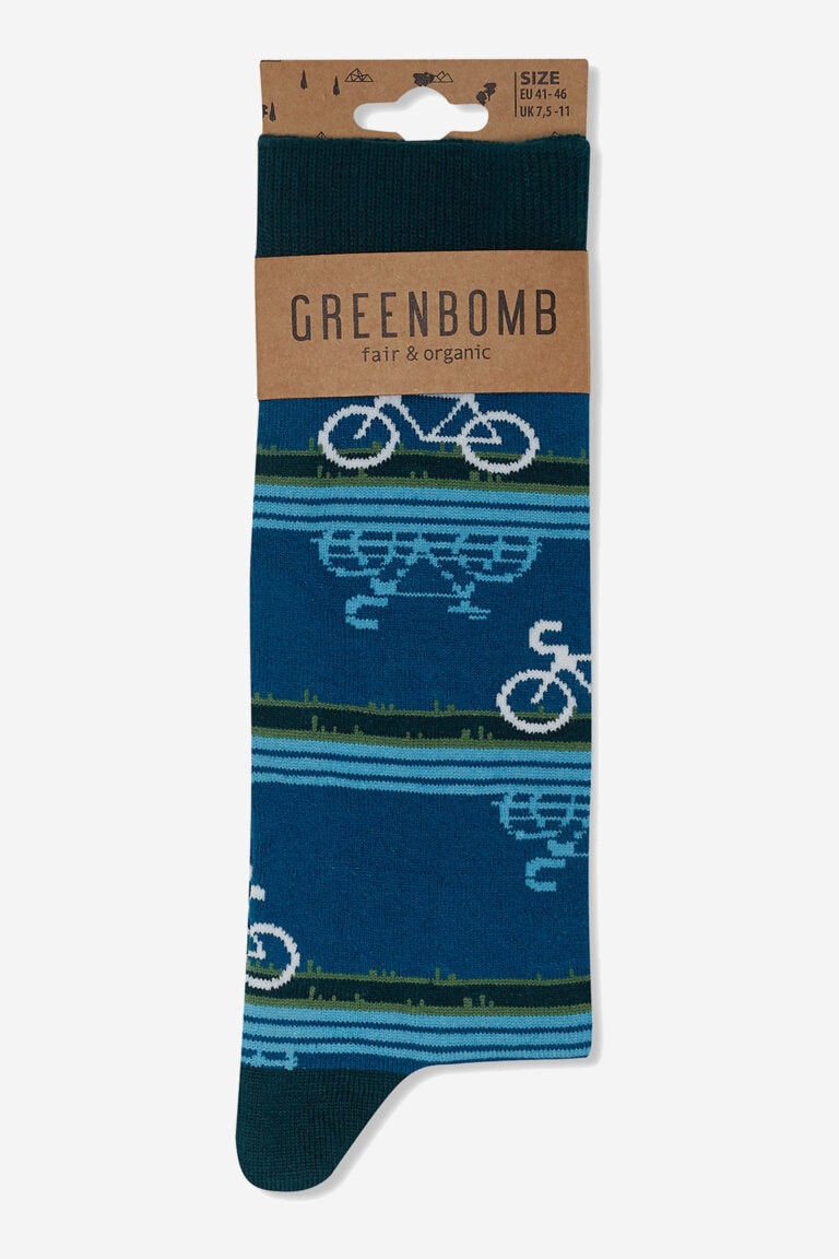 ekologiska strumpor unisex bike on river