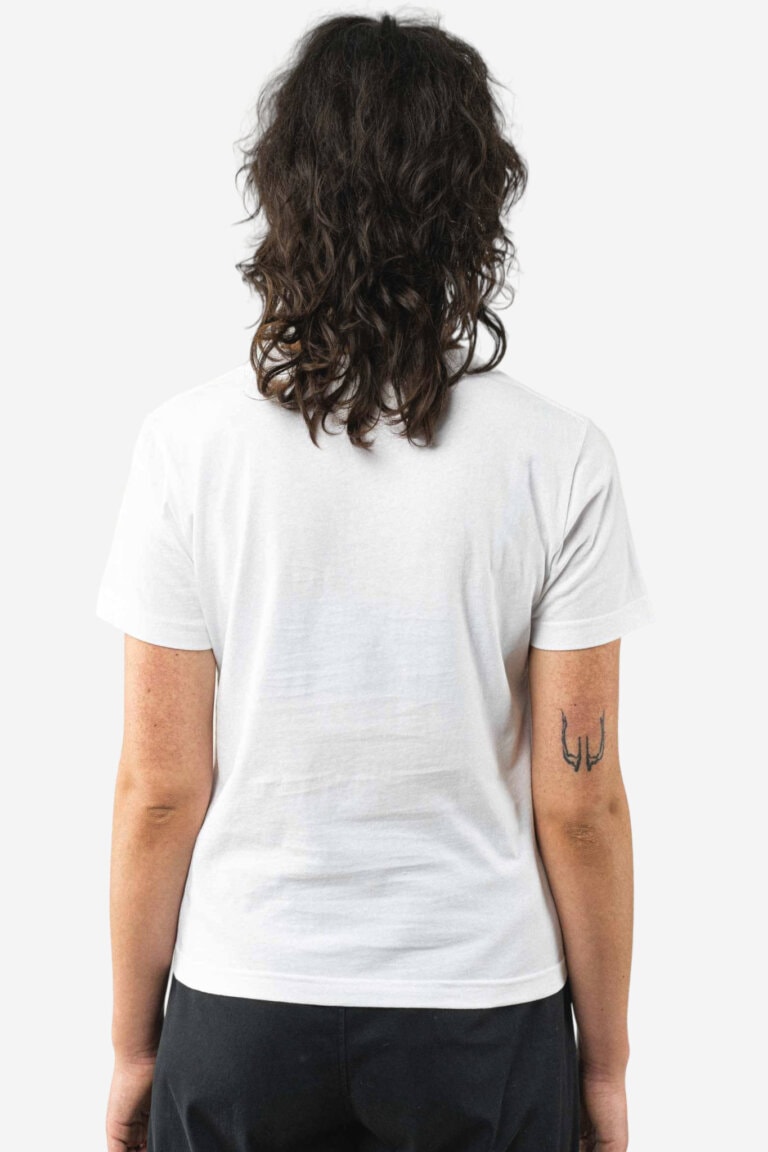 ekologisk t-shirt dam khira vit modell bakifrån