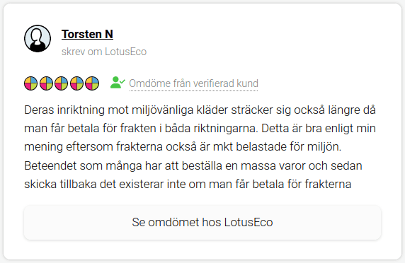 kunders syn på miljöpåverkan av fria returer