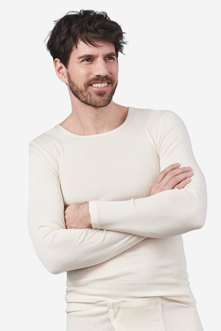 ekologisk tröja långärmad johan naturvit modell