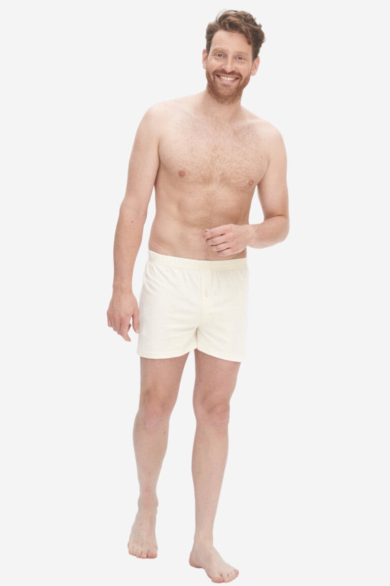 ekologiska boxershorts ben naturvit modell helbild