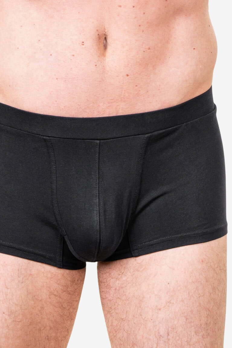 ekologiska kalsonger boxer farell 2-pack svart modell närbild