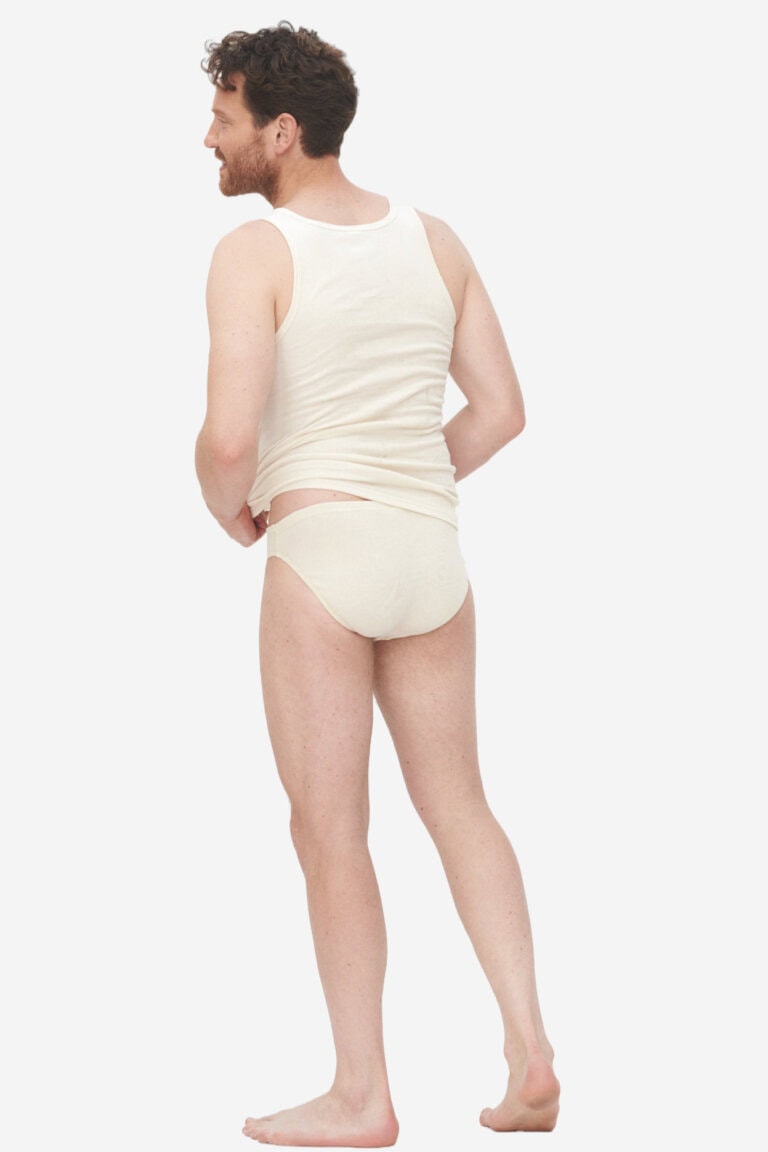 ekologiska kalsonger jan naturvit modell bakifrån