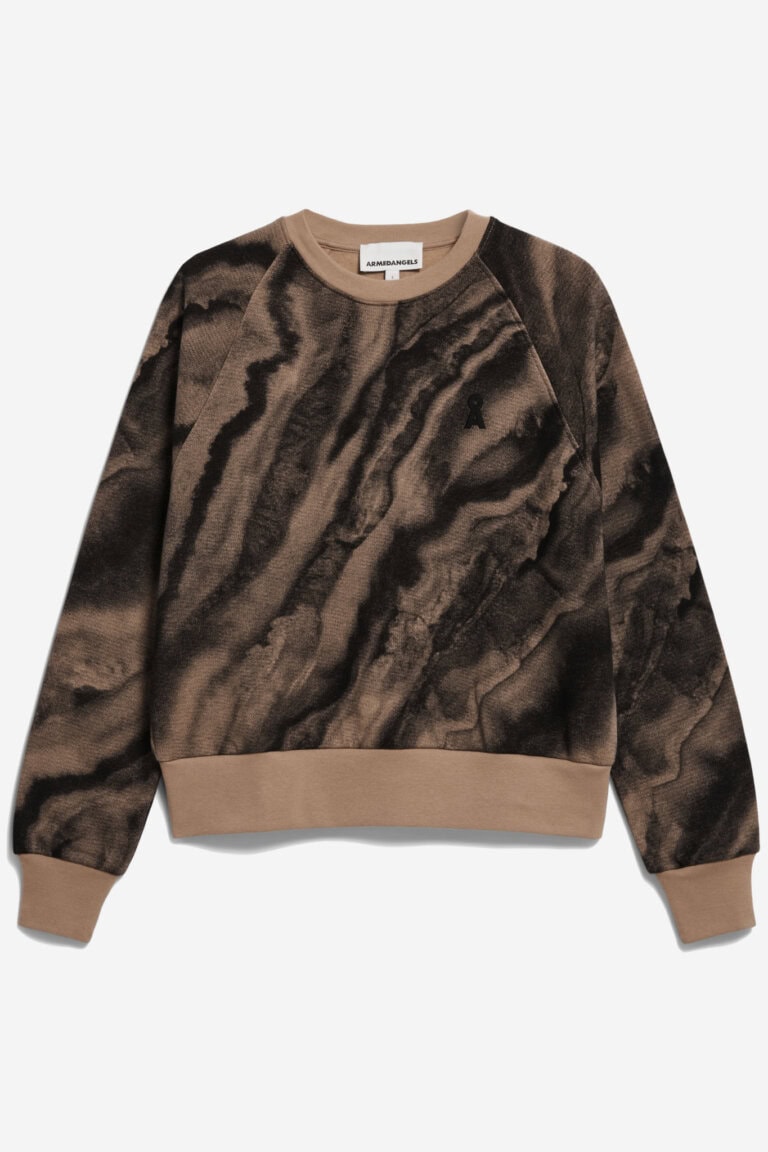 ekologisk sweatshirt tröja dam giovaraa earth abstrakt brun