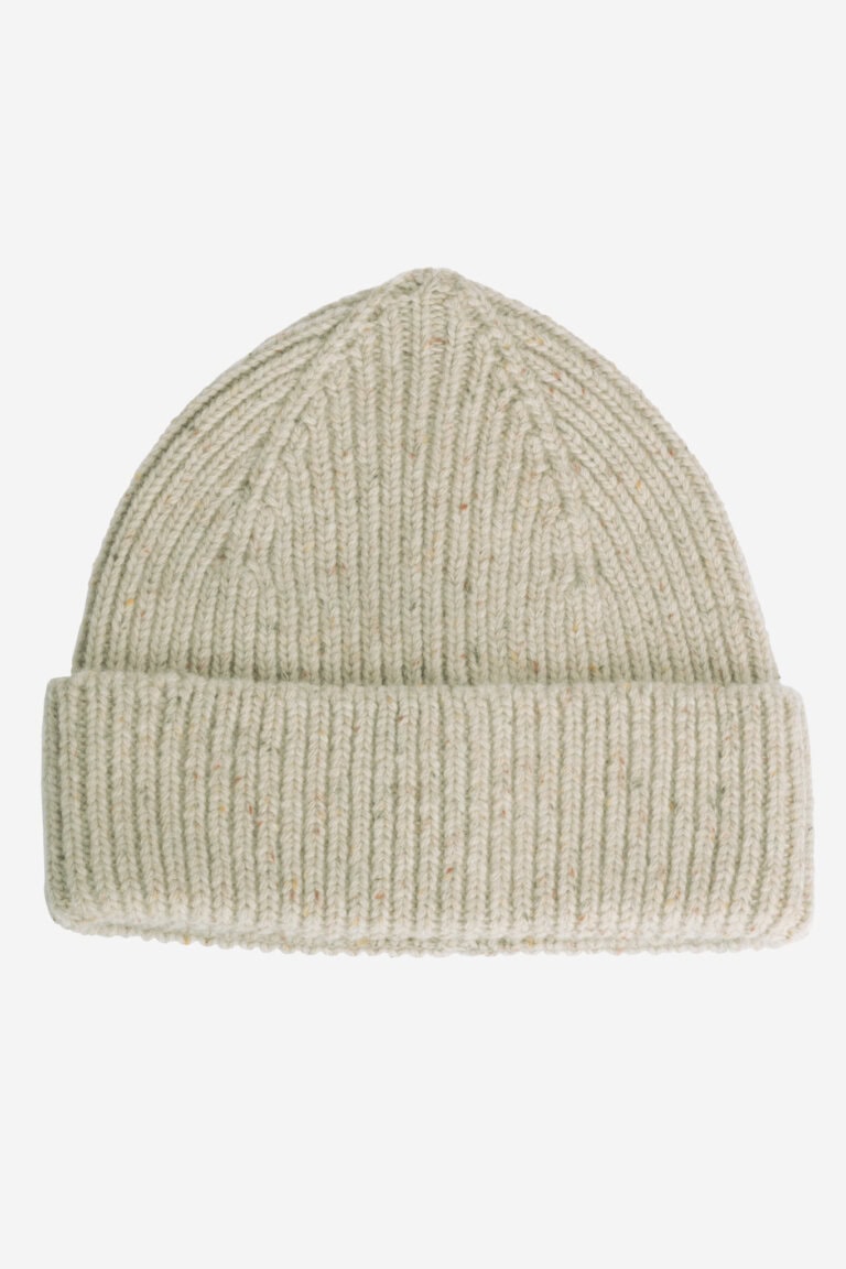 ekologisk beanie mössa 100% ull unisex stockholm creme melerad