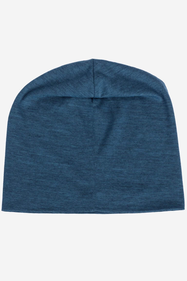 ekologisk mössa ull/bomull unisex soan blå melerad