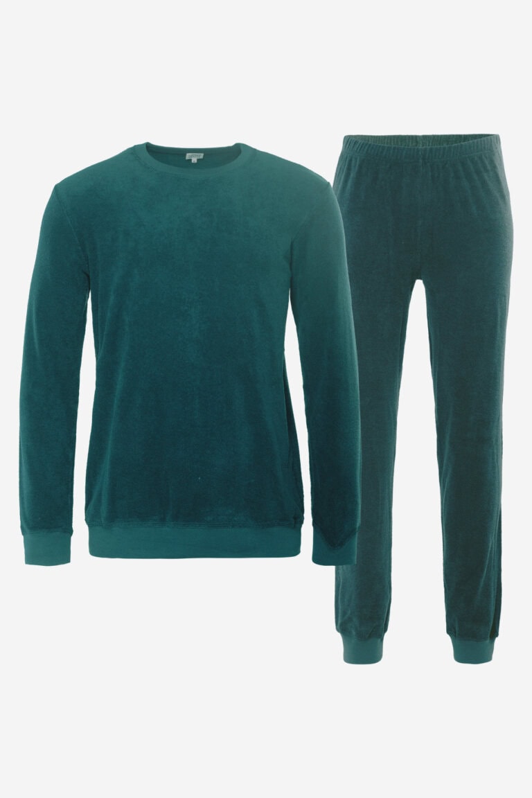 ekologisk pyjamas herr björn frotté petrolgrön