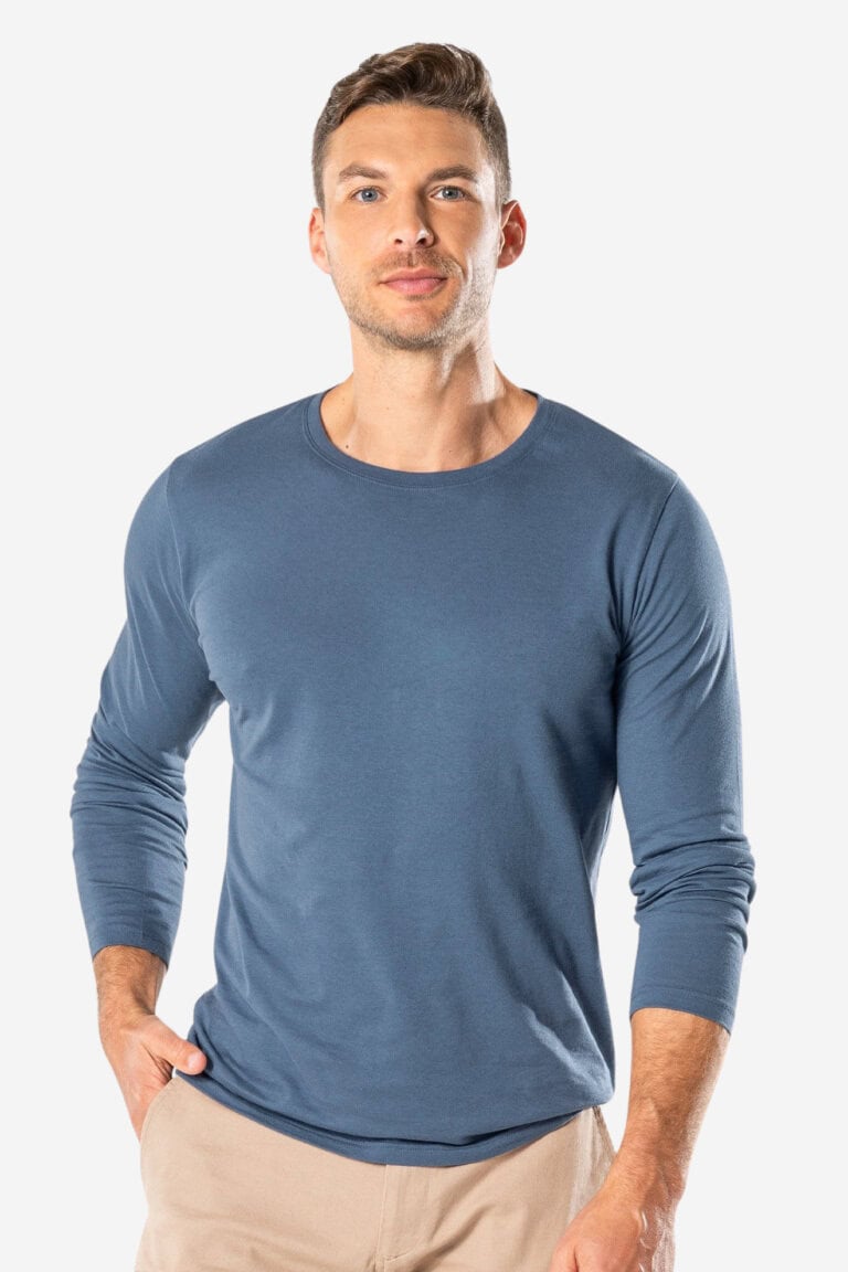 ekologisk tröja långärmad frank blå modell