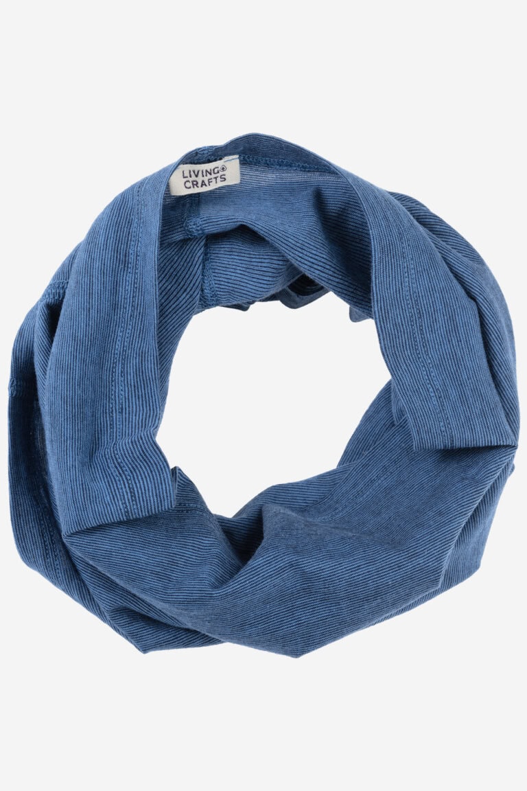 ekologisk tubhalsduk ullmix unisex nikkas blå melerad