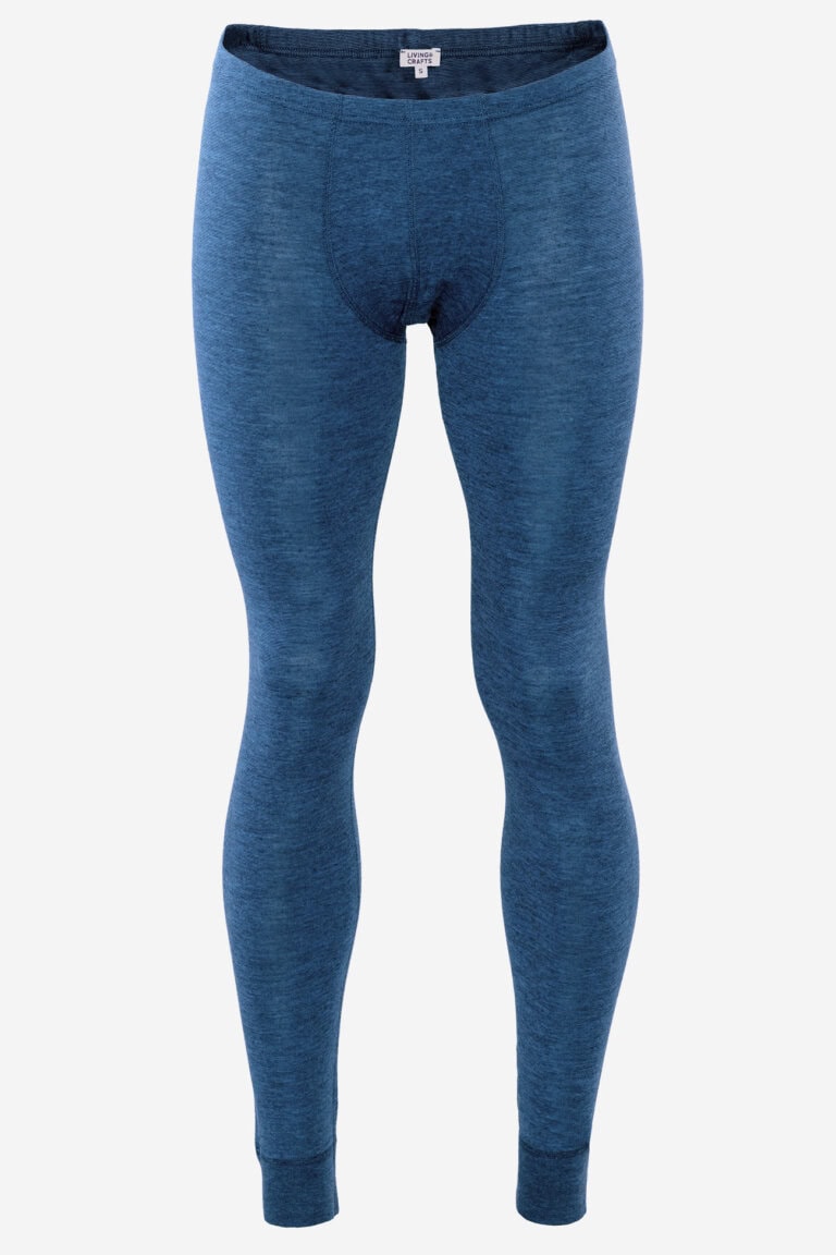 ekologiska långkalsonger ull/bomull linus blå