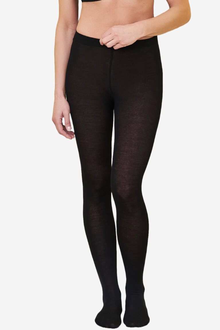 ekologiska strumpbyxor bomull seline svart modell