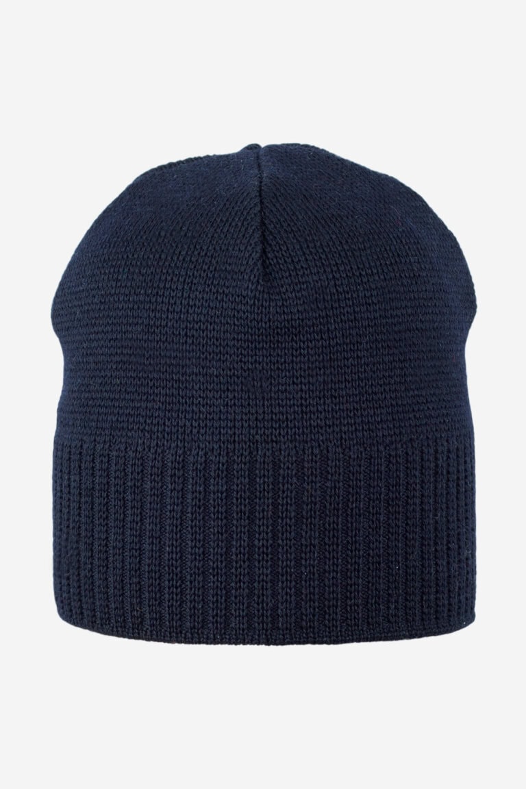 ekologisk mössa fodrad 100% ull unisex morkblå