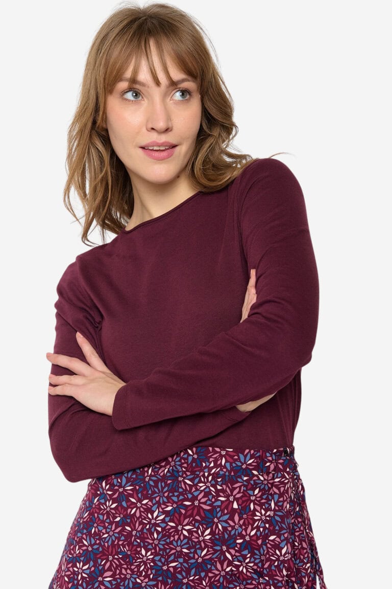 ekologisk topp långärm slimfit yummy lila modell kjol