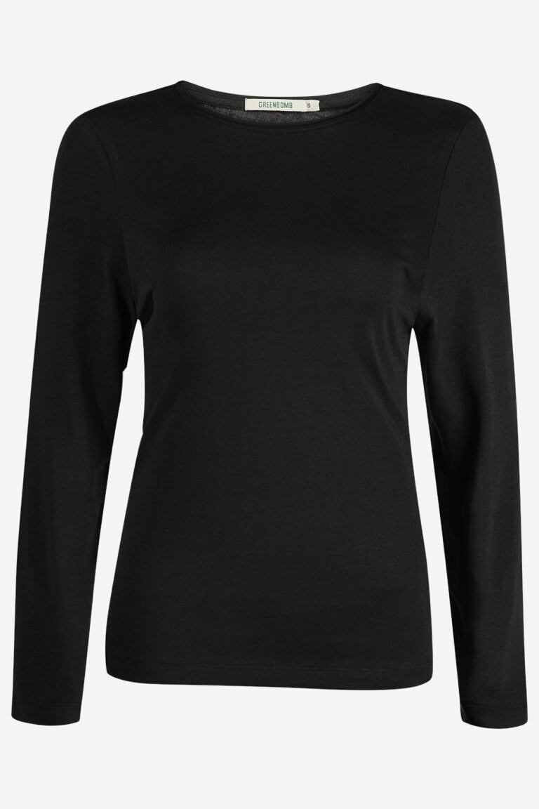 ekologisk topp långärm slimfit yummy svart