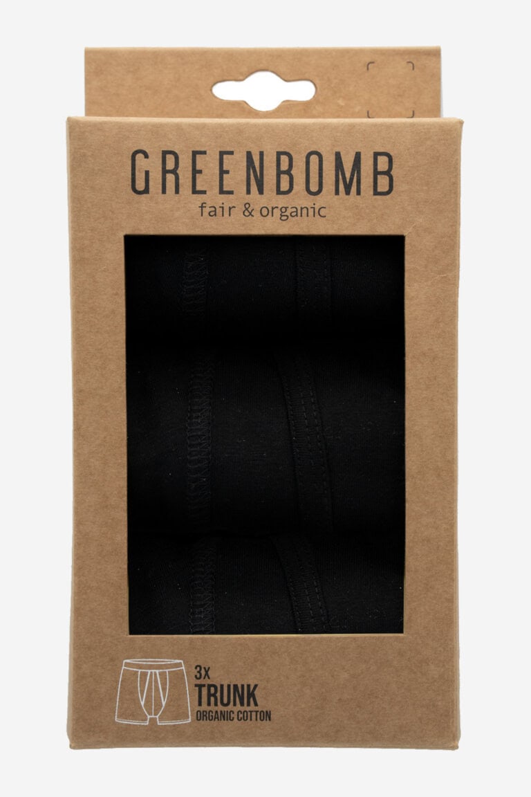 ekologiska kalsonger boxer 3-pack box svart