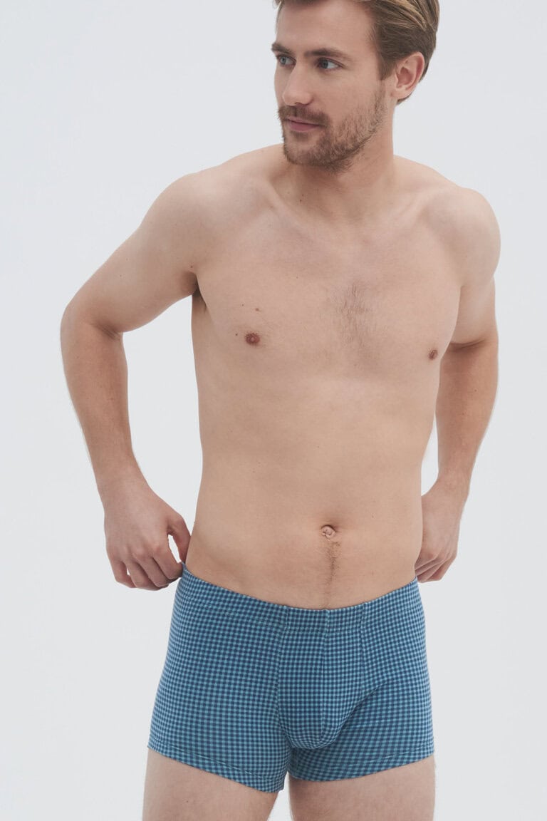 ekologiska kalsonger boxer hogan 2-pack rutiga/marinblå modell