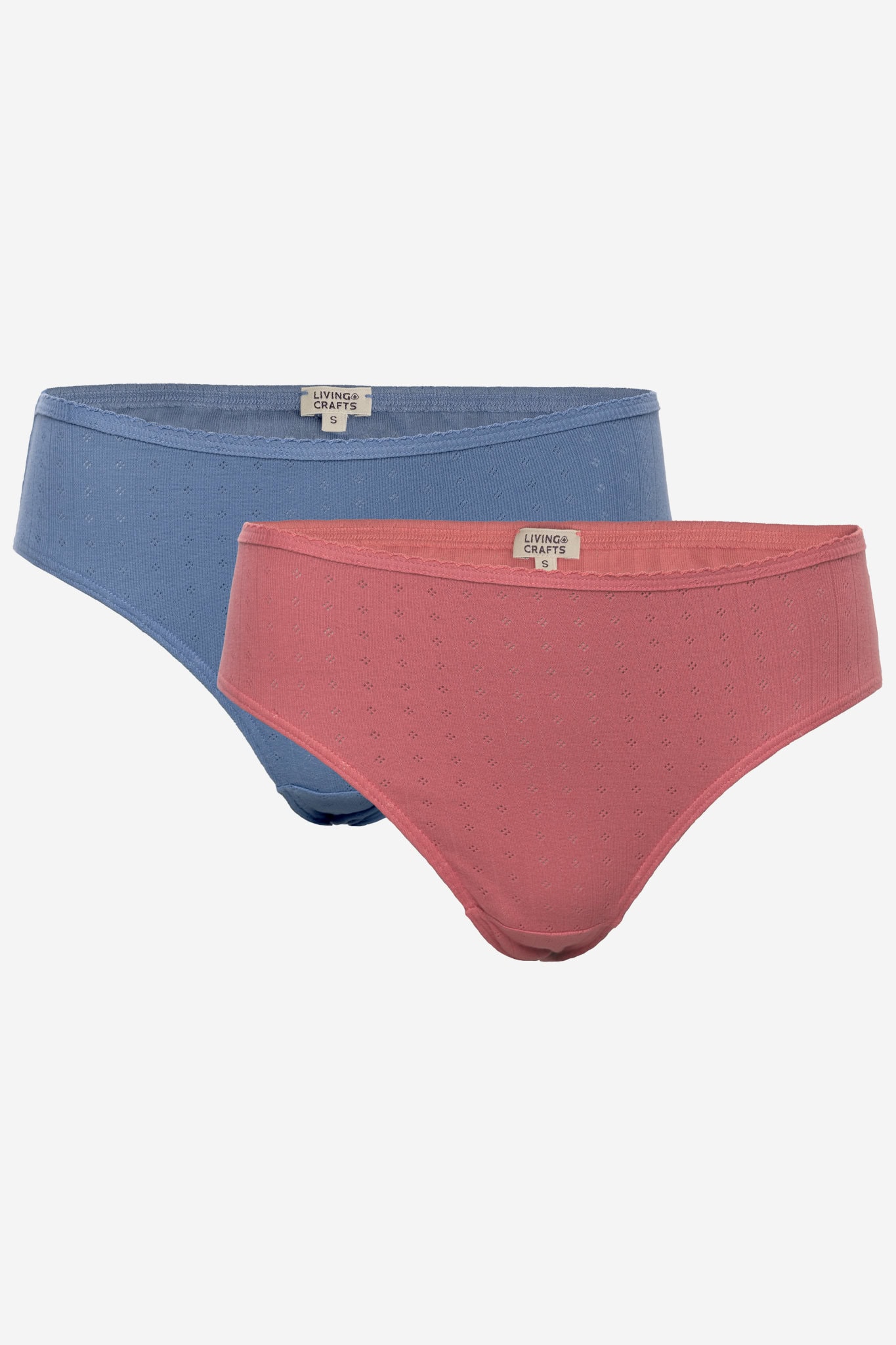 ekologisk brieftrosa bomull jaquard rylie blå/rosa 2-pack