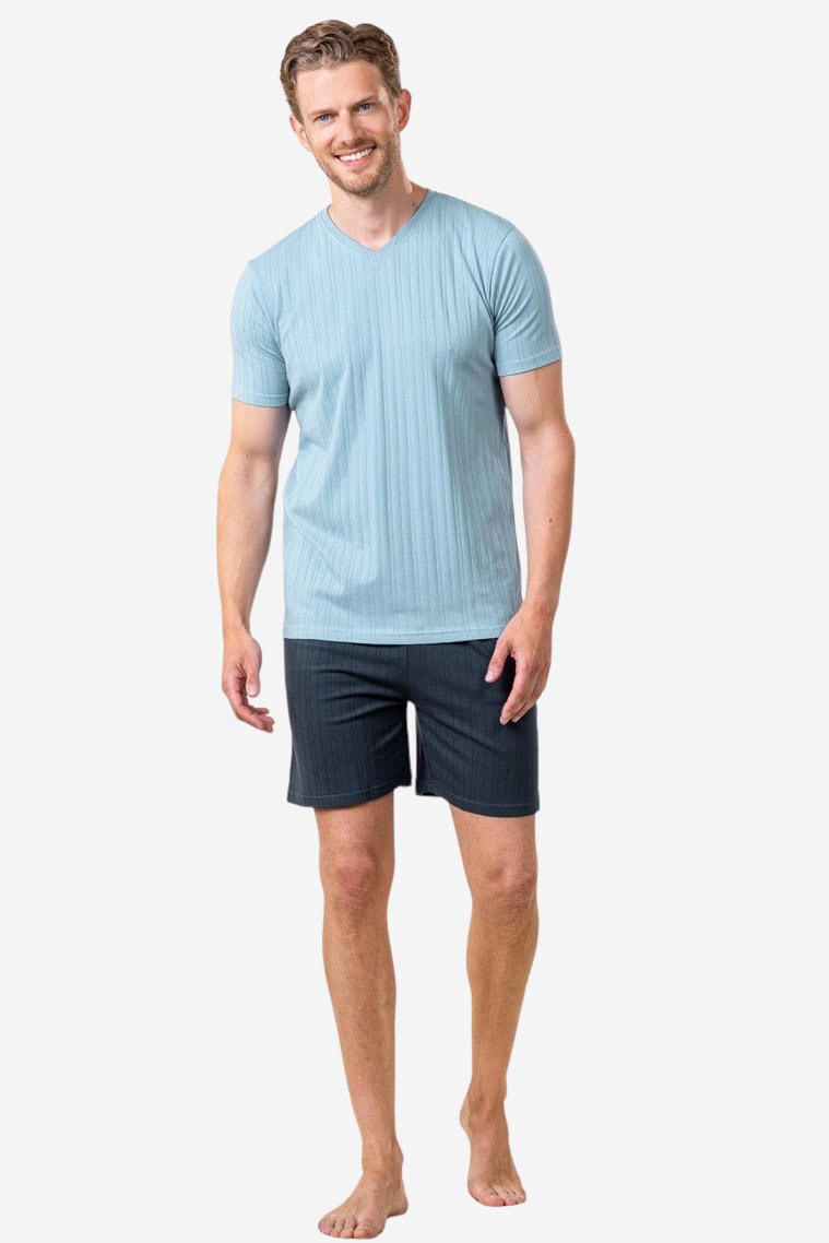ekologisk pyjamas kort herr rex blå/marinblå modell helbild