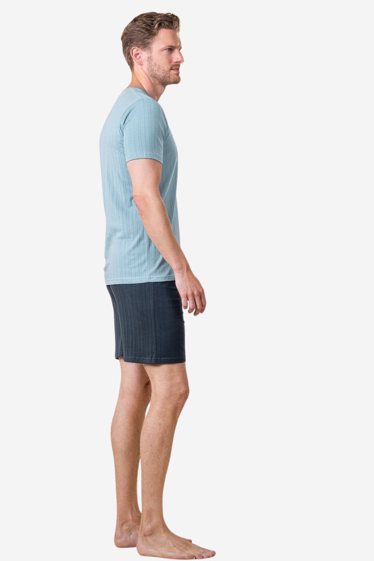 ekologisk pyjamas kort herr rex blå/marinblå modell sidan