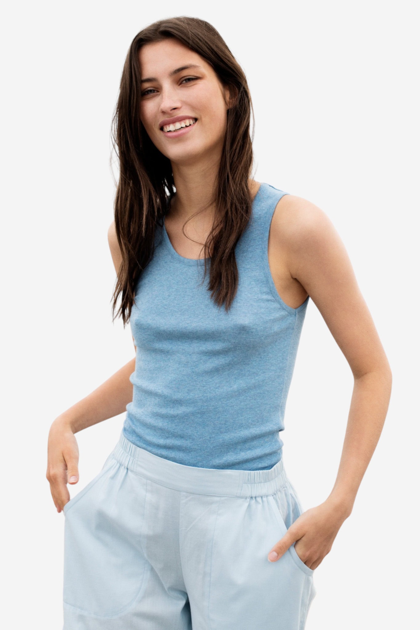 ekologiskt linne tanktop blå modell