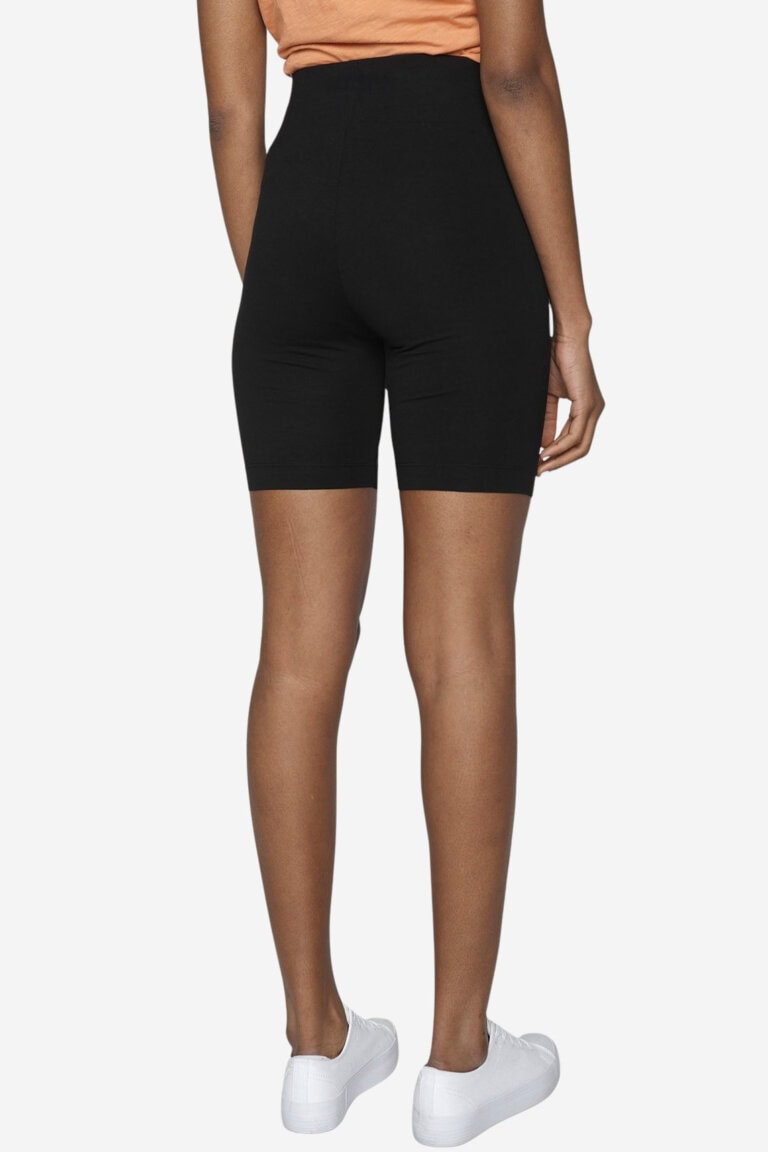 ekologiska cykelbyxor dam svart modell bakifrån ekologiska cykelbyxor dam svart modell bakifrån